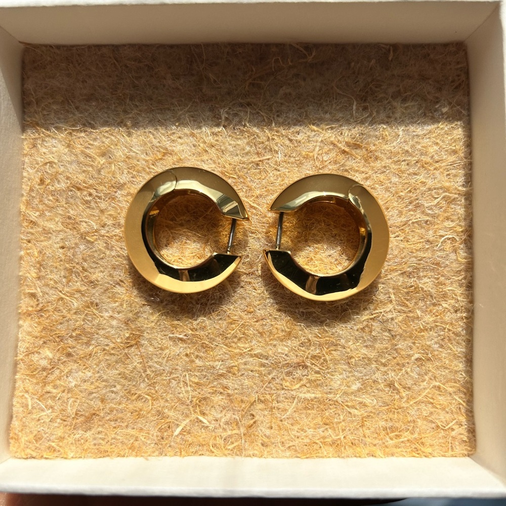 Jenny Bird WIDE HINGED HOOPS - GOLD